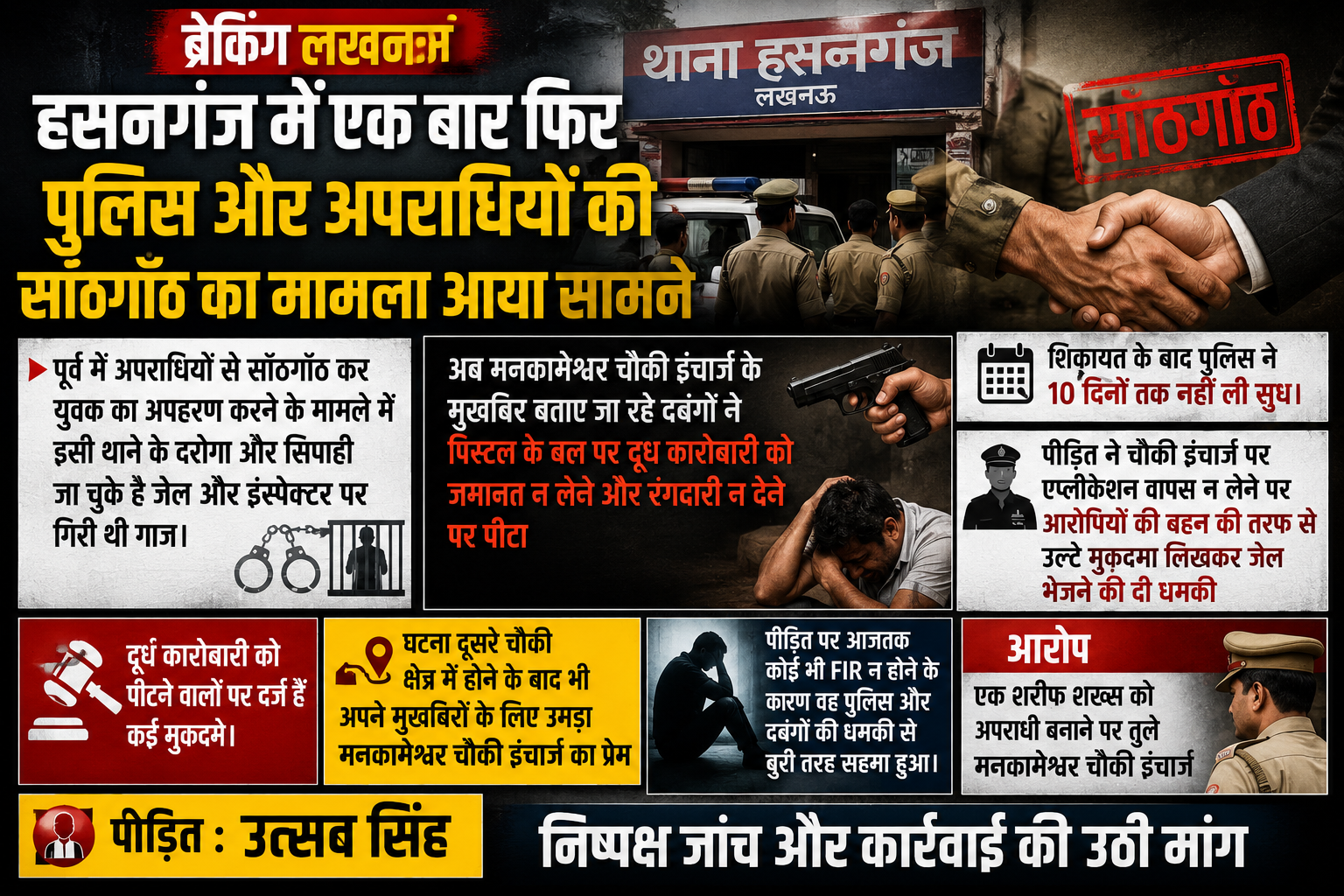 हसनगंज में दूध कारोबारी का आरोप: दबंगों ने पिस्टल के बल पर पीटा, पुलिस पर कार्रवाई न करने का आरोप