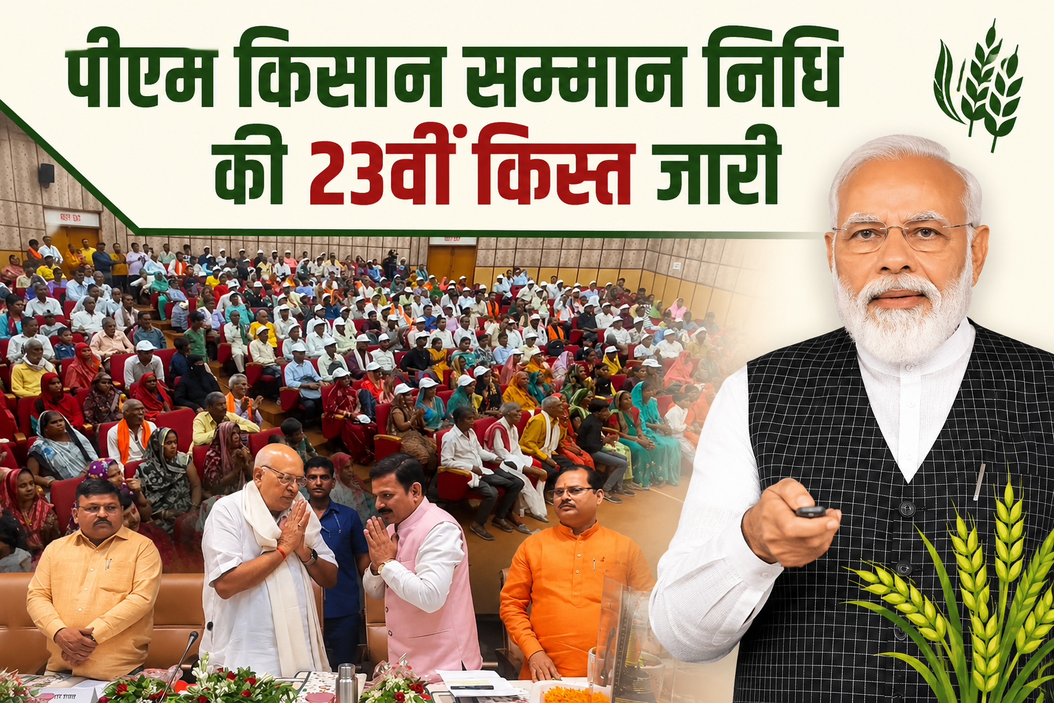 पीएम किसान सम्मान निधि की 23वीं किस्त आज जारी, करोड़ों किसानों के खातों में पहुंचेगी राशि