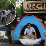 lucknow-university-protest-day-49-rain-canopy-row-fee-hike-student-expulsion