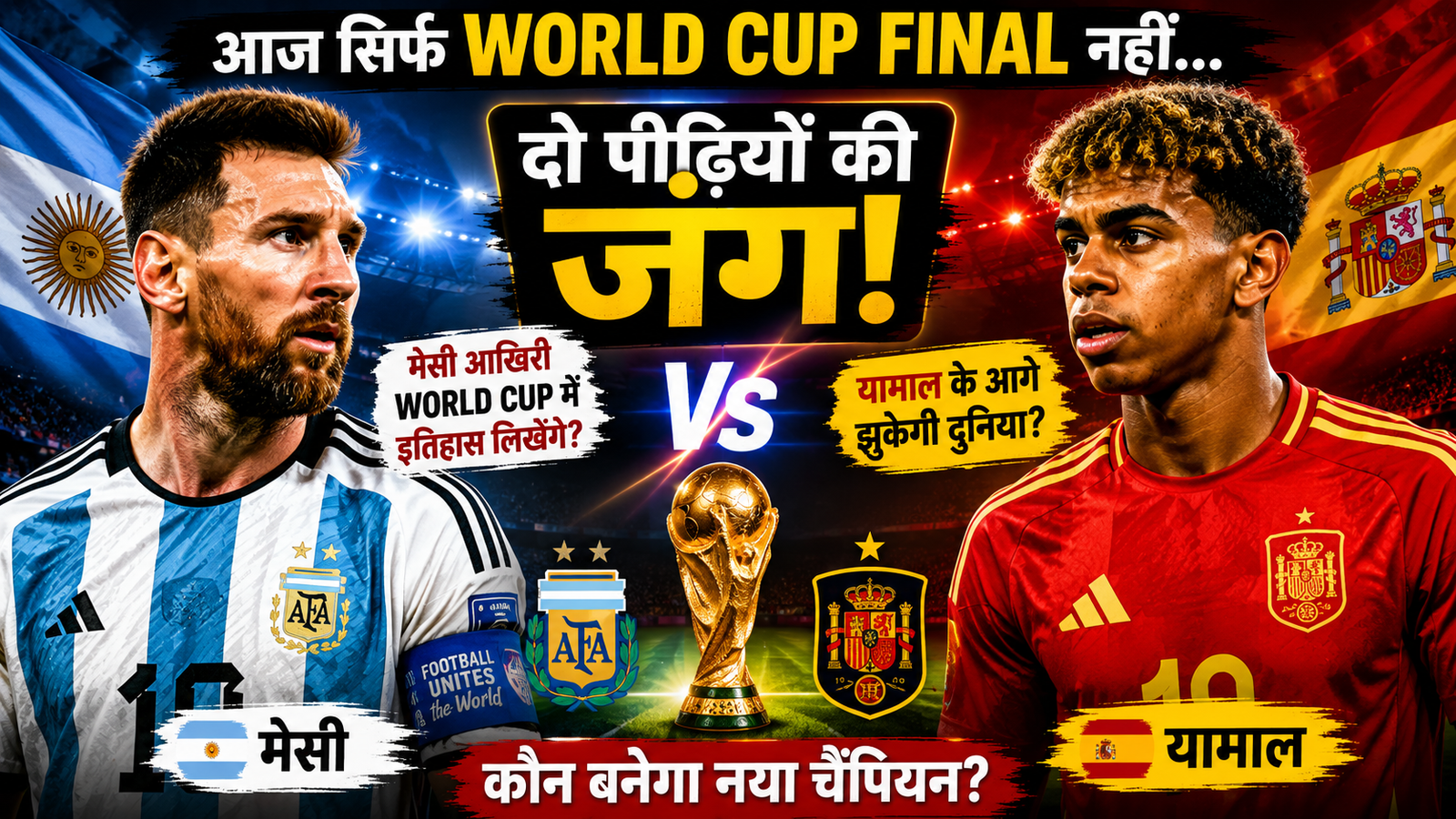 World Cup Final 2026: सिर्फ ट्रॉफी नहीं, दो पीढ़ियों की जंग! मेसी का आखिरी सपना या यामाल का नया युग?