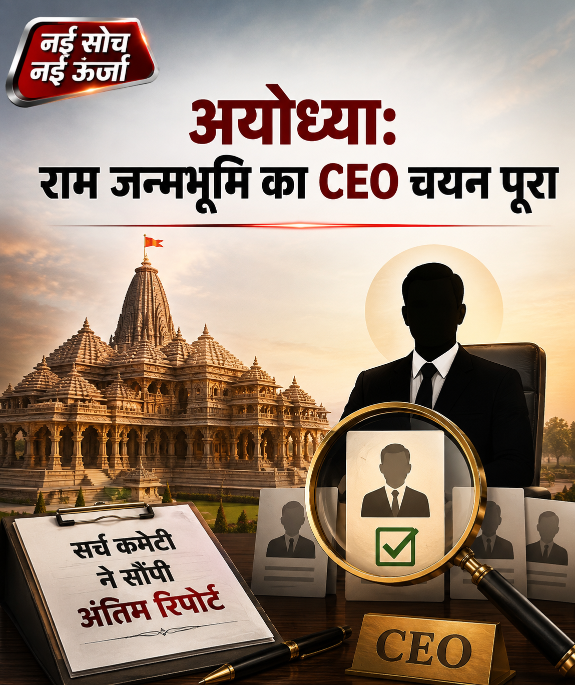 अयोध्या: राम जन्मभूमि तीर्थ क्षेत्र के CEO चयन की प्रक्रिया पूरी, सर्च कमेटी ने न्यास को सौंपी अंतिम रिपोर्ट